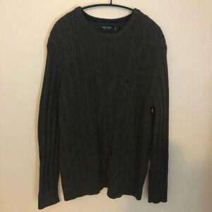 Nautica 100% Cotton Crew Neck Long Sleeve Pullover Sweater Grey Size XL